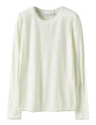 Nkfwang Wool Needle Ls Top Solid Name It White