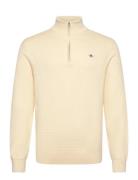 Textured Cotton Half Zip GANT Cream