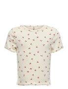 Kmgtrinny Life Ss O-Neck Aop Top Jrs Kids Only Cream
