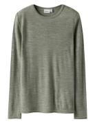 Nknwax Wool Rib Ls Top Name It Green