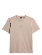 Micro Logo T Shirt Superdry Beige