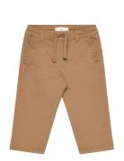 Drawstring Cotton Trousers Mango Brown
