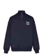 Printed Cotton Sweatshirt Mango Navy