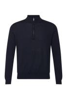 100% Merino Wool Perkins Neck Sweater Mango Navy