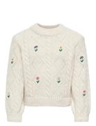 Kmgflower L/S O-Neck Knt Kids Only Cream