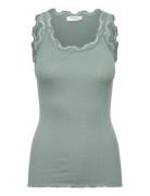 Rwbabette Silk Sl U-Neck Long Lace Rosemunde Green