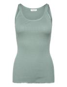 Rwbelle Silk U-Neck Strap Elastic T Rosemunde Green