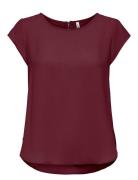 Onlvic S/S Solid Top Noos Wvn ONLY Burgundy
