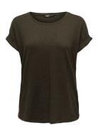 Onlmoster S/S O-Neck Top Noos Jrs ONLY Khaki