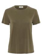 Slcolumbine Crew-Neck T-Shirt Ss Soaked In Luxury Brown