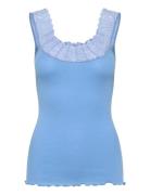 Rwbernadine Sl U-Neck Regular Lace Rosemunde Blue
