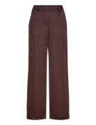 Satin Trousers With Contrasting Stripe Mango Brown