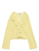Awkienna Ls V-Neck Lace Top Vero Moda Yellow