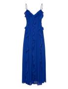 Veris Ruffle Maxi Dress Bardot Blue