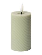 Swirled Led Pillar Candle C'est Bon Green