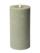 Rustic Finish Led Pillar Candle C'est Bon Green