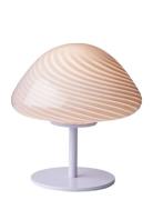 Mini Mush Table Lamp, Glass Head, Metal Base Halo Design Pink