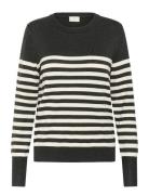 Kalizza Striped Knit Pullover Kaffe Navy