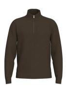 Slhemanuel Soft Zip High Neck Sweat Noos Selected Brown