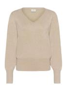 Kal V-Neck Pullover Kaffe Beige