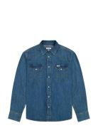 Western Shirt Wrangler Blue