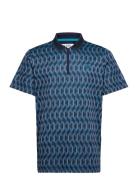 All Over Jacquard Colour Block Polo Original Penguin Golf Blue