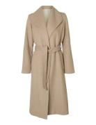 Slfrosa Wool Blend Coat Noos Selected Beige