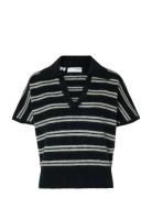 Slflulu Ss Knit Polo Selected Black
