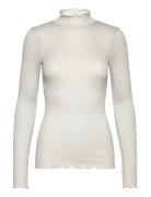 Rwboston Lurex Ls T-Neck T-Shirt Rosemunde White