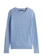 Classic Cotton Cable Crew Neck Tommy Hilfiger Blue