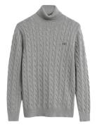Cotton Cable Turtle Neck GANT Grey