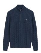 Cotton Cable Half Zip GANT Blue