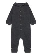 Wool Baby Suit W. Hood Mikk-line Grey