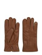 Cashmere Lined Leather Gloves GANT Brown