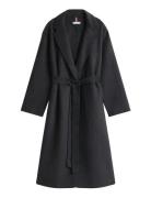 Df Wool Reg Belted Maxi Coat Tommy Hilfiger Grey