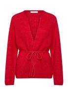 Slfsia Ras Ls Knit Belt Cardigan Selected Red