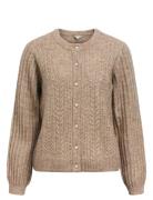 Objflora Re Ls Knit Button Cardigan Noos Object Brown