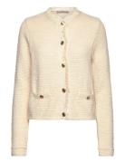 Knitted Cardigan With Frayed Ends Mango Cream