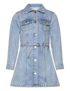 Knot Denim Dress Mango Blue