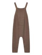Long Knitted Dungarees Mango Brown