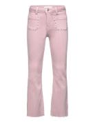 Flared Jeans With Studs Mango Pink