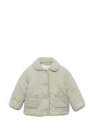 Padded Anorak With Shearling Lining Mango Green