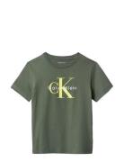 Ck Monogram Ss T-Shirt Calvin Klein Green