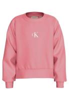 Ck Logo Cn Fleece Sweatshirt Calvin Klein Pink
