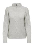 Jdyandrea L/S Zip Cable Pullove Knt Noos JDY Grey