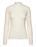 Rwdelicia Lace Ls T-Neck T-Shirt Rosemunde White