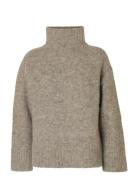 Slfgabriella Ls Knit High Neck Noos Selected Grey