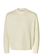 Slhphilip Ls Knit Relaxed Crew Neck Selected Cream