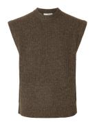 Slhland Sl Knit Relaxed Vest Selected Brown