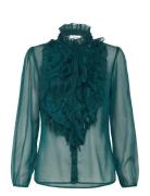 Liljasz Crinkle Ls Shirt Saint Tropez Blue